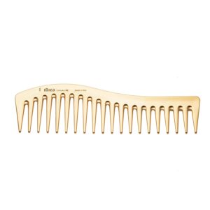 Ibiza Hair Professional Wave Detangling Comb (Gold), Wide Spaced Teeth Preserve Curl & Definition, Pain Free Hair Accessories for Women & Girls, Durable & Heat Resistant for Everyday Use