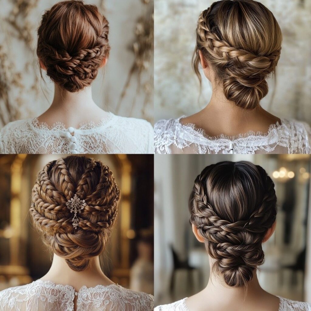 Braided bridal bun