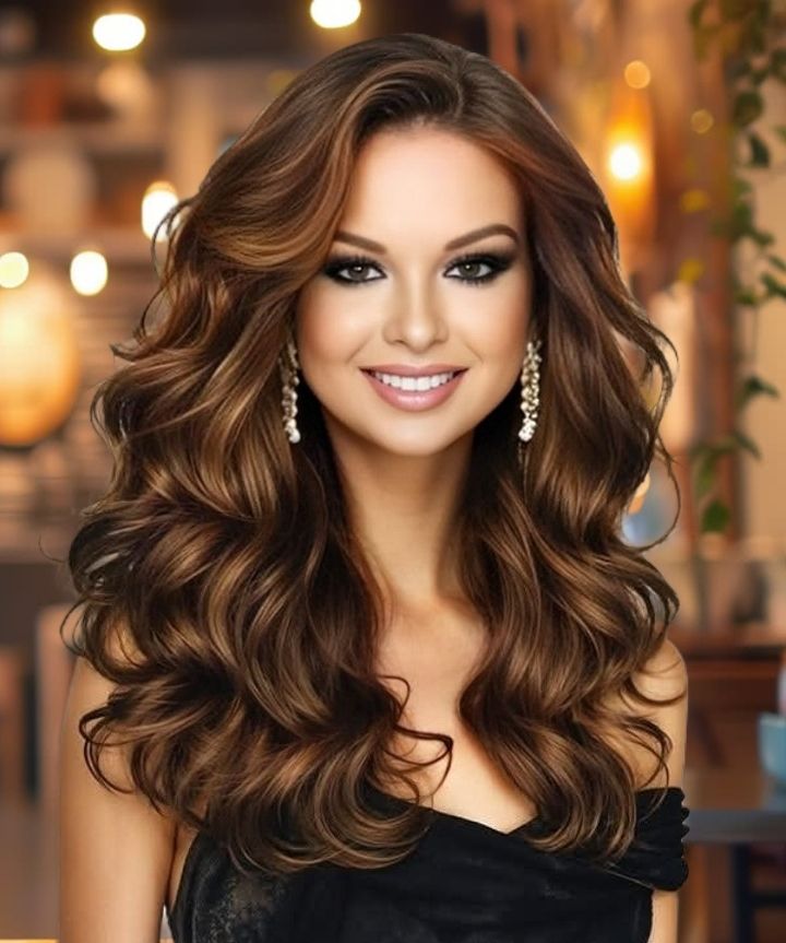 Half-up wavy look