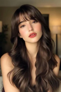 Wavy Hairstyles with Bangs for a Cute Style Day