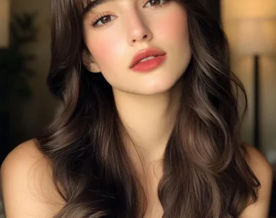 Wavy Hairstyles with Bangs for a Cute Style Day