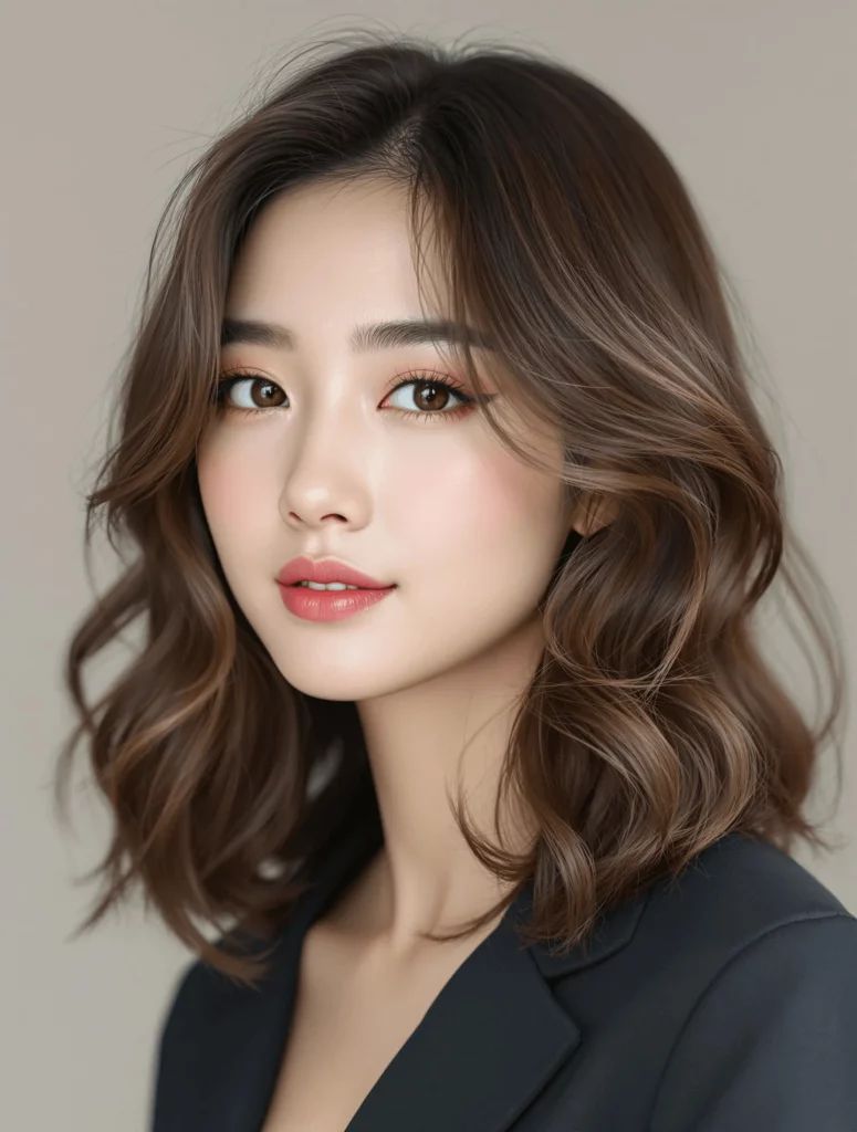 Wavy Hairstyles with Bangs for a Cute Style Day 3 Wavy hair with side bangs
