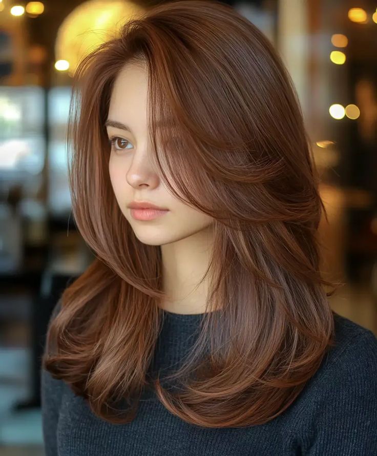Trendy Medium Hairstyles with Highlights and Color 2 Ash brown medium look​