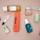 Skincare products flatlay Aug 2023 80x80